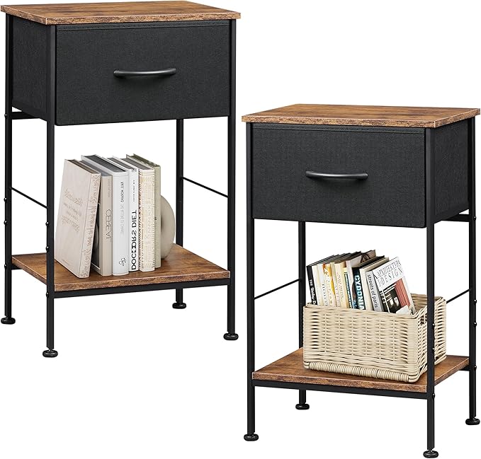 WLIVE Nightstand Set of 2, End Table by WLIVE