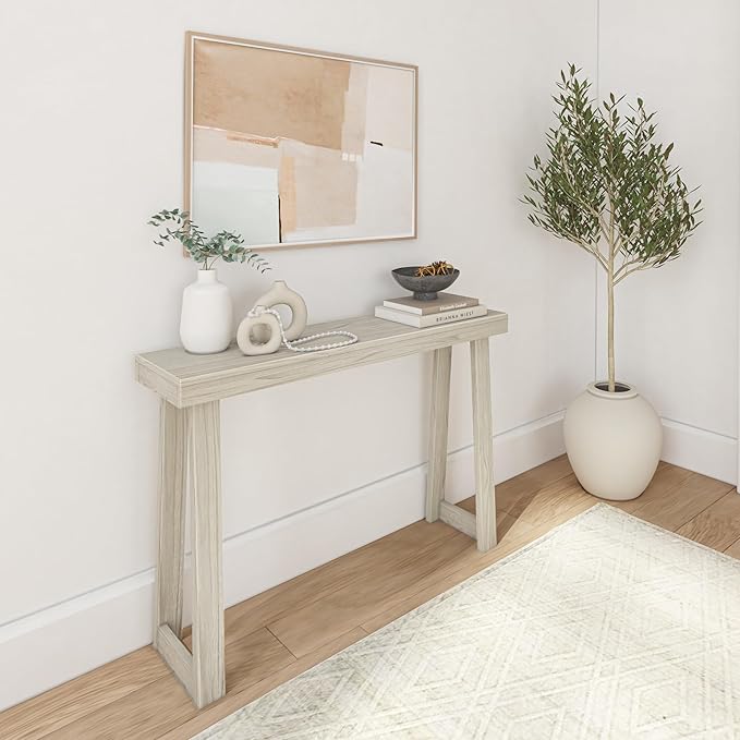 Plank+Beam Solid Wood Console Table, 46.25 Inch, Sofa Table, Narrow Entryway by PlankBeam
