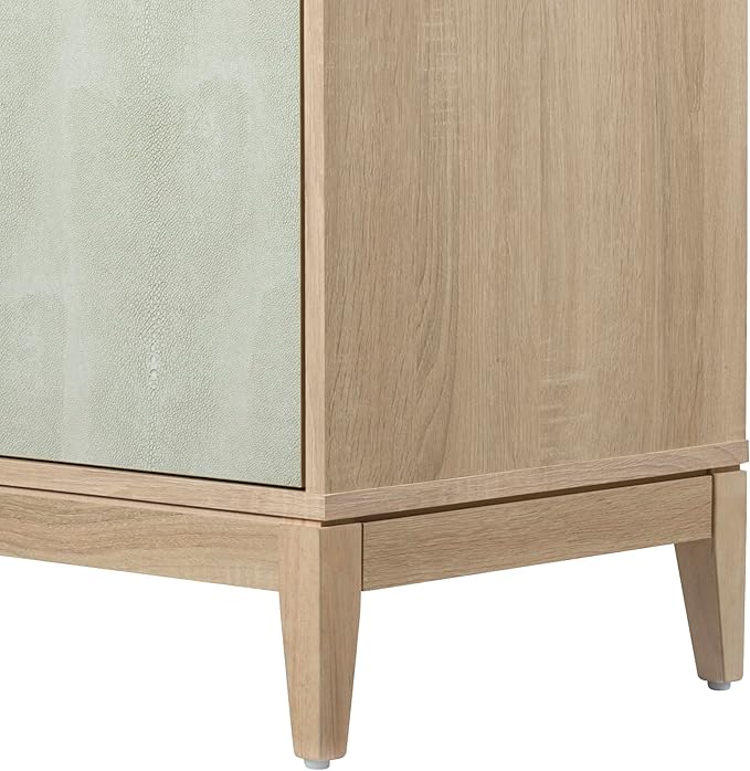 Sango Shagreen 2-Door Cabinet, Natural Finish Storage Cabinet - Image 8
