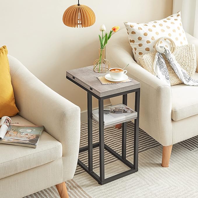 HOOBRO Foldable End Table, C Shaped Side Table - Image 4