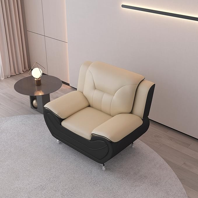 Container Furniture Direct Michael Modern Faux Leather Upholstered Stainless - Image 4
