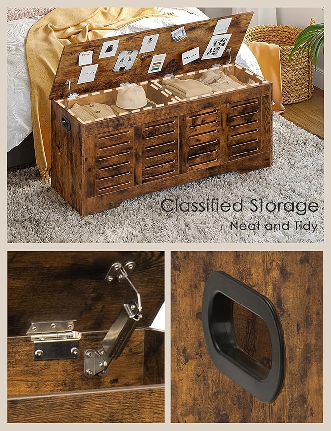 DINZI LVJ Storage Chest, 47.3” Wooden Toy Box - Image 8