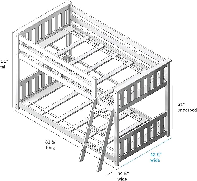 Max & Lily Twin Over Twin Low Bunk Bed - Image 2