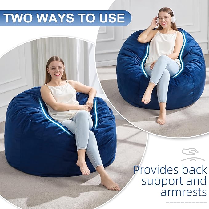 Hobestluk 3FT Bean Bag Chair Giant Bean Bag Chairs - Image 3