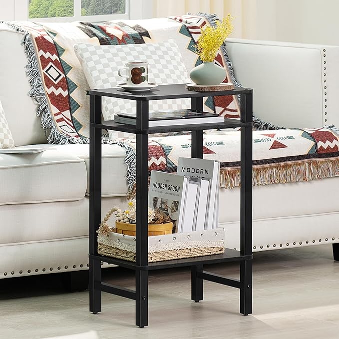 28in Tall Side Table 3-Tier Small Narrow End Table - Image 7