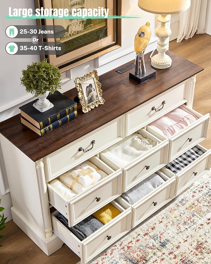 Farmhouse 8 Drawers Dresser for Bedroom - Image 4
