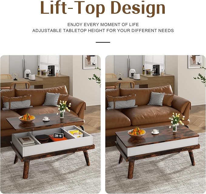 Shintenchi Coffee Table, Lift Top Coffee Table - Image 8