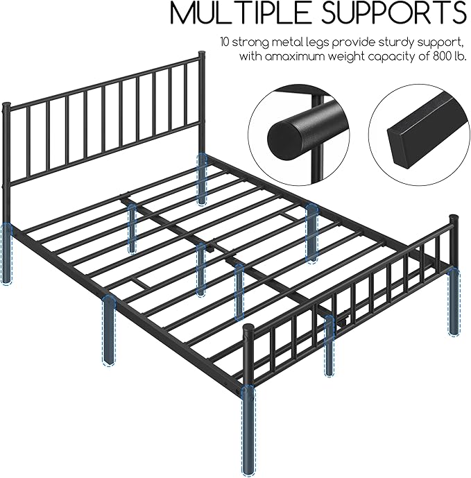 Yaheetech 14 Inch Full Size Bed Frame Metal Platform Bed - Image 8