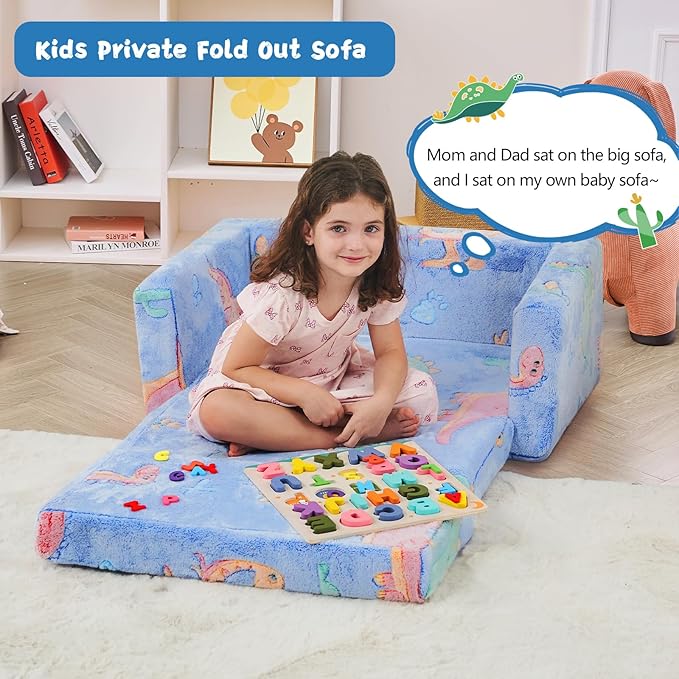 Toddler Couch, Toddler Chair, Extra Wider Seating, 2-in-1 Baby Seat Furniture - Image 3