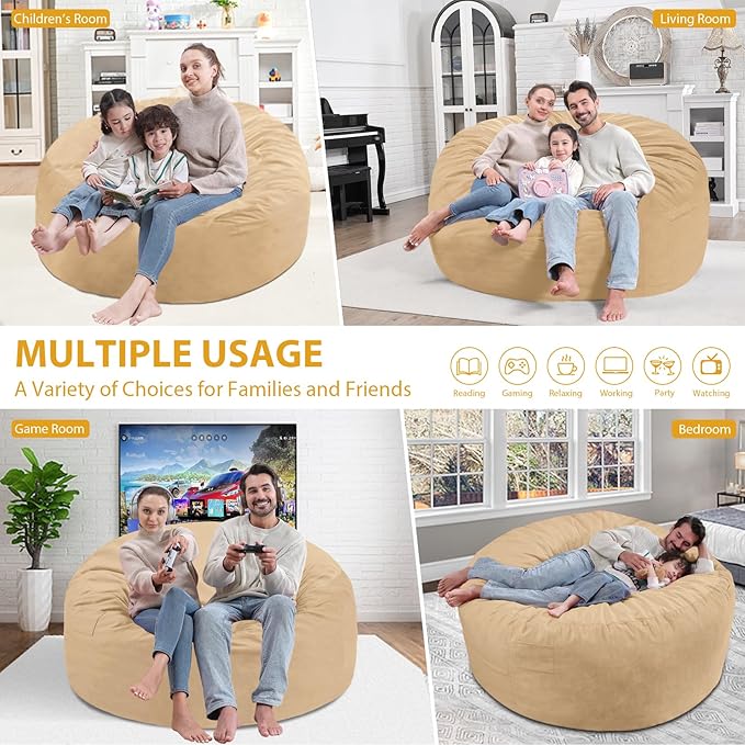 5FT Bean Bag Chair, Large Bean Bag Chairs - Image 4