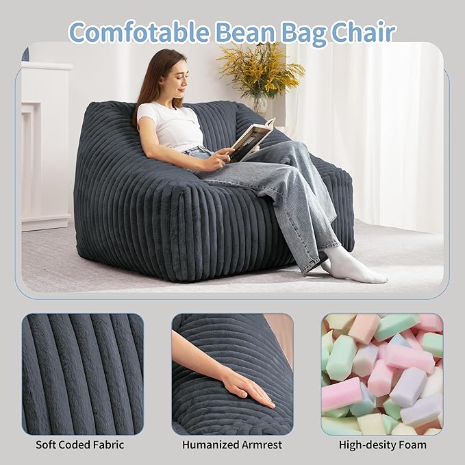 HABUTWAY Bean Bag Chair, Giant Bean Bag Chairs - Image 4
