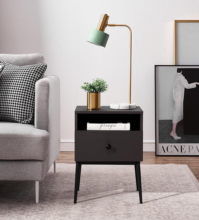 VECELO Modern Nightstands Set of 2, Square End Side Table - Image 5