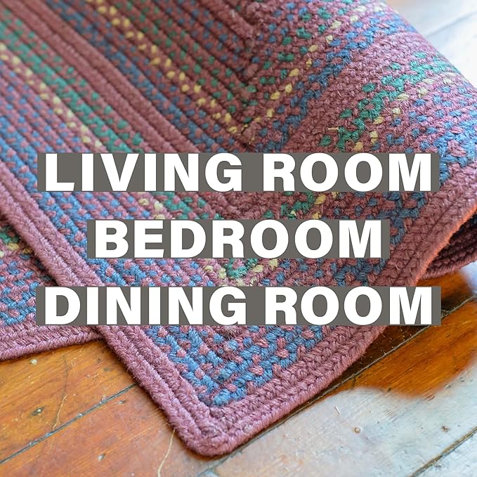 Jamestown Burgundy Braided Area Rugs, 5x8' Rectangle - Image 7