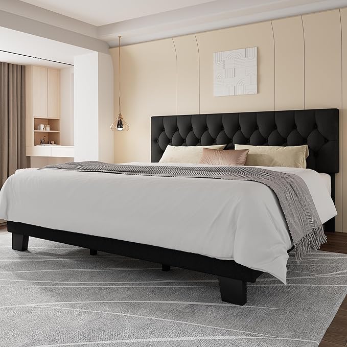 Feonase King Size Platform Bed Frame, Upholstered Bed - Image 5