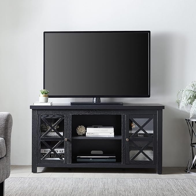 Henn&Hart Rectangular TV Stand for TV's up to 55" in Black, TV Stands for the - Image 2
