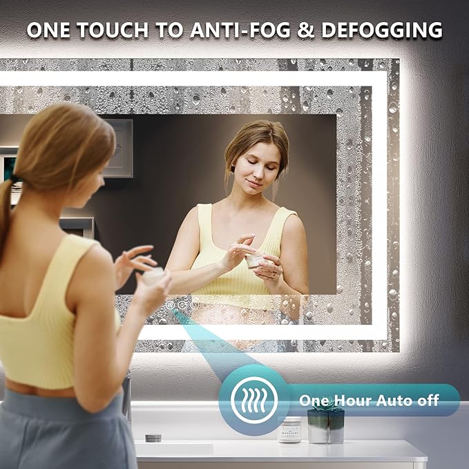 60x40 Inch LED Bathroom Mirror - Image 5