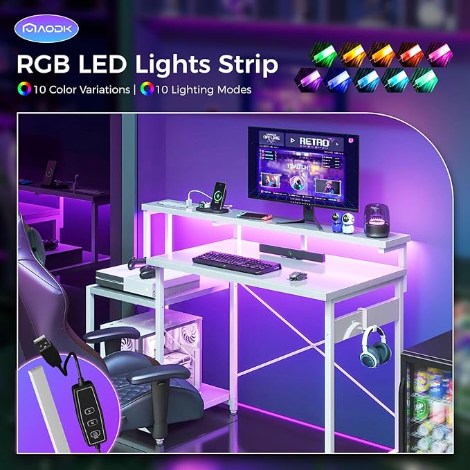 AODK Computer Desk, 48 Inch Gaming Desk - Image 5