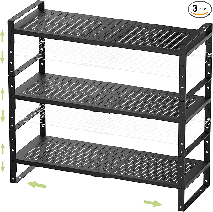 Expandable Stackable Aadjustable Shoe Rack Pantry Shelf by JOJOCROSSHIGHQUALITYLIFE