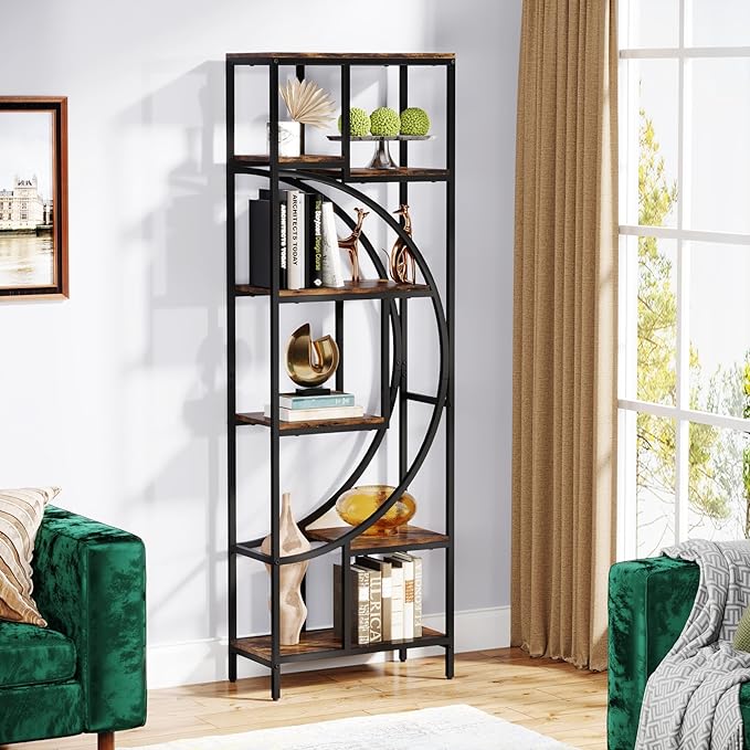 Geometric Bookshelf, 70.9" Tall Bookcase - Image 3