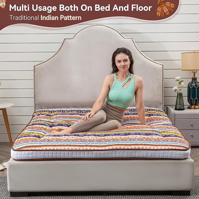 Dr.Futon Japanese Floor Futon Mattress Extra Thick Folding Roll Up Bed Topper - Image 5