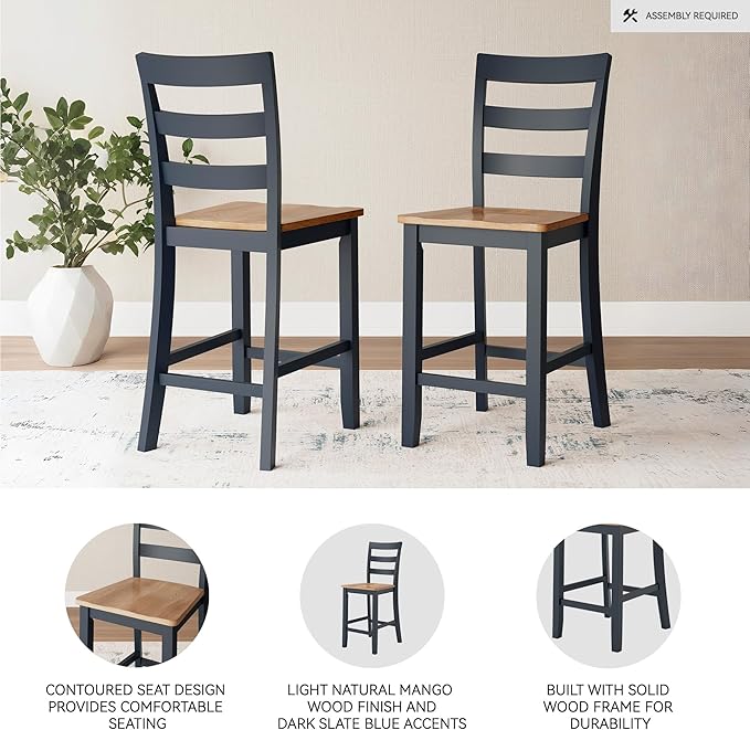 Signature Design by Ashley Gesthaven Solid Wood Frame Counter Height Barstool - Image 4