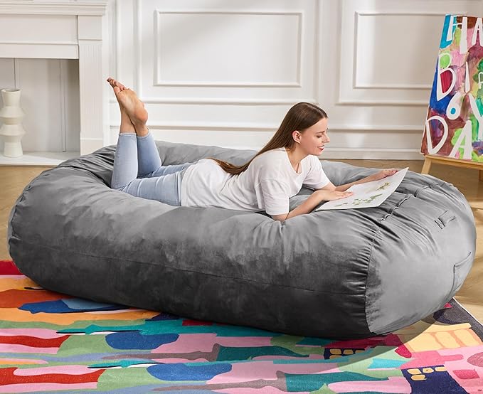 Hobestluk 6FT Bean Bag Chair Large Beanbag Lounger by YourHomeDeservesMore
