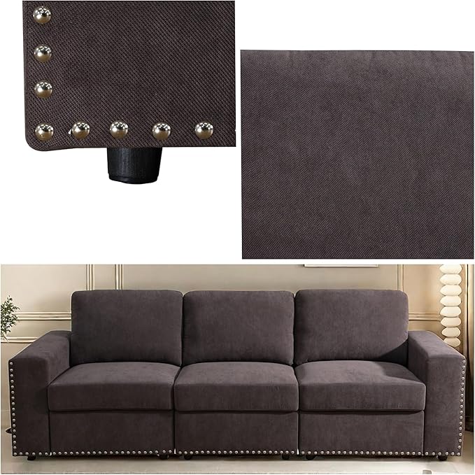 Sectional Couches for Living Room, 93″ Nail-Head Cloud Couches, Modern Comfy 3 - Image 4