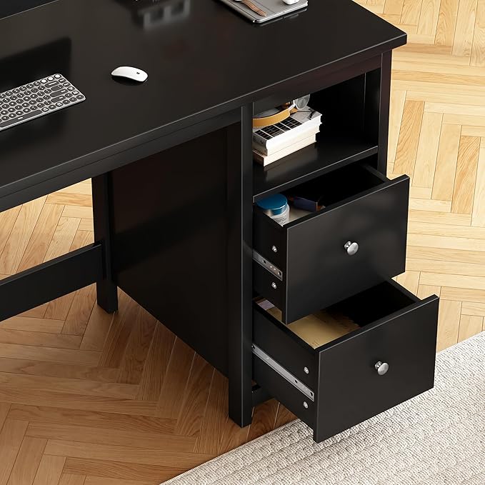 Desk with Drawers, Modern Small Computer Desk - Image 5