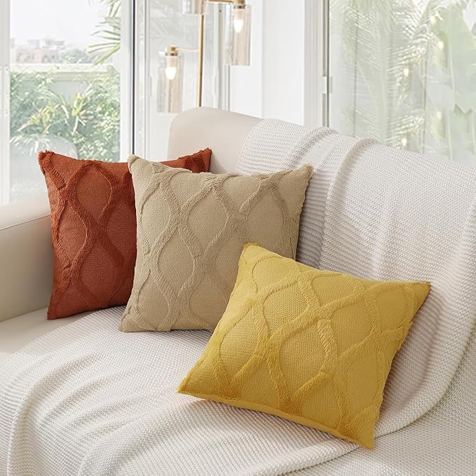 decorUhome Fall Throw Pillow Covers 18x18 Inch Set of 2, Soft Plush Faux Fur - Image 7