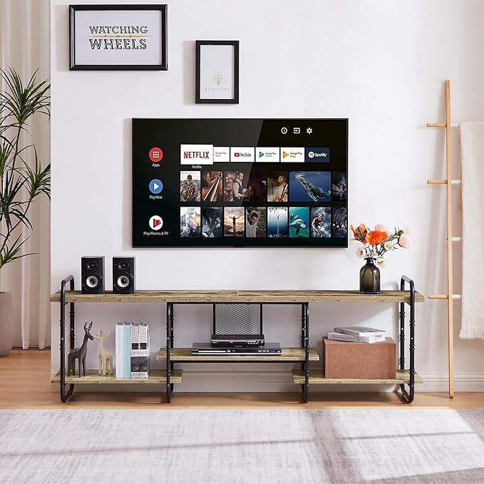 VECELO TV Stands for 75 Inch, Entertainment Center/Media Console Table - Image 2
