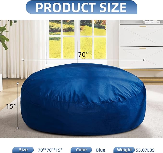 Hobestluk 6FT Bean Bag Chair Bean Bag Chairs - Image 2