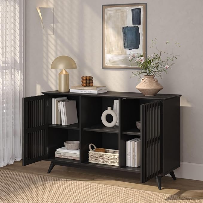 Plank+Beam Mid-Century Modern Wood TV Stand, Solid Wood Entertainment Console - Image 8