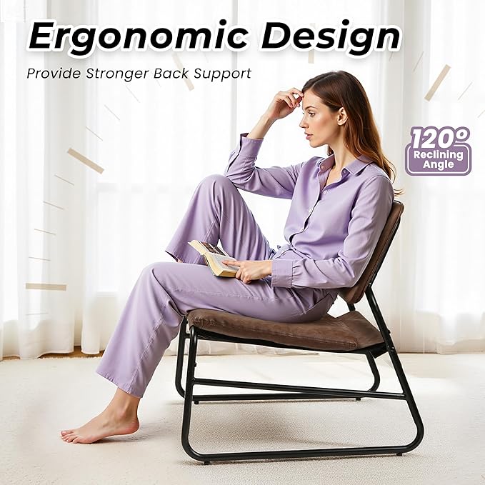 Modern Accent Chair Comfy Living Room Chair Armless Sling Accent Chairs - Image 4