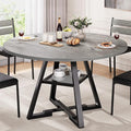 Round Dining Table for 4, Kitchen Dining Room Circle Dinner Pedestal Table by JOCOEVOL