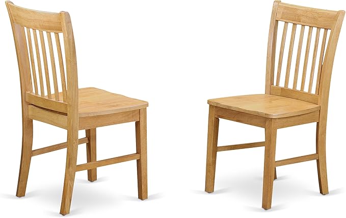 East West Furniture VANO7-OAK-W 7 Piece Dining Set Consist of an Oval Dining - Image 6