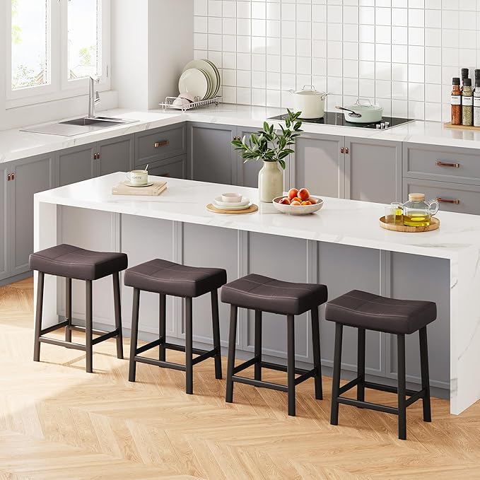 GarveeHome Counter Height Bar Stools Set of 4, 24 Inch Barstools - Image 5