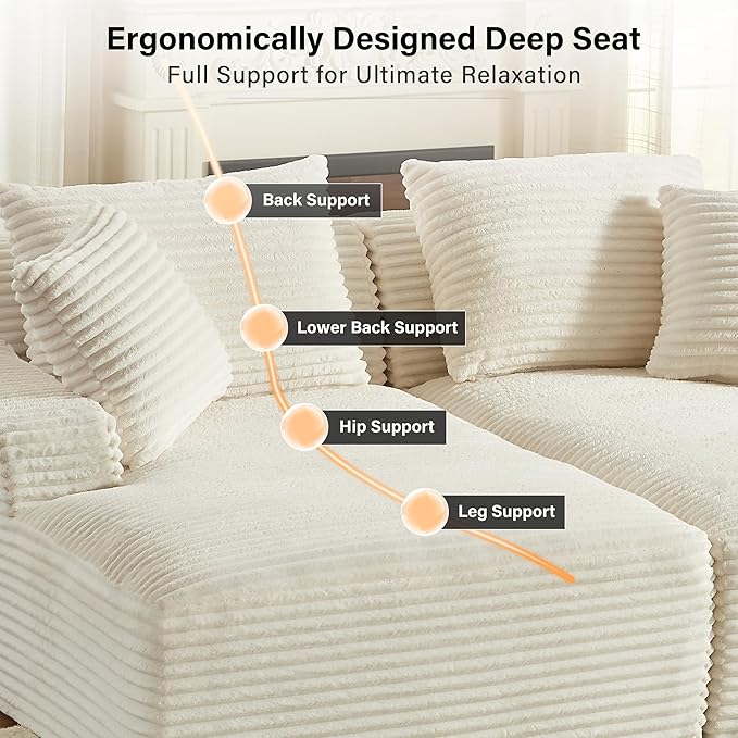 ERYE 79" Oversized Double Chaise Lounge Indoor Sleeper Recliner Sofabed - Image 3