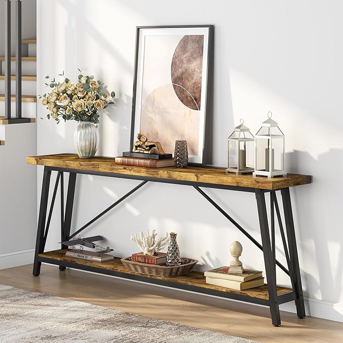 Tribesigns 70.9 Inches Extra Long Sofa Table Behind Couch, Industrial Entry - Image 5