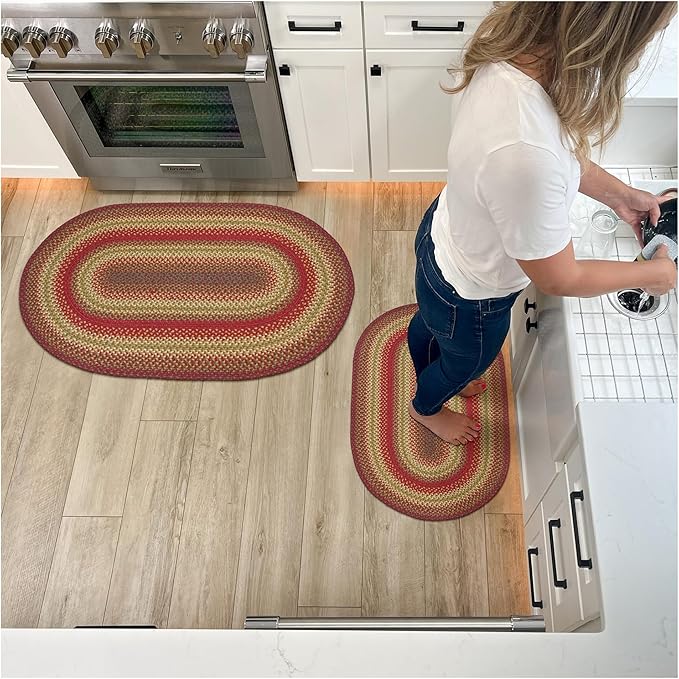 Cider Barn Cranberry Red Braided Oval Rug, 20x30 - Image 9
