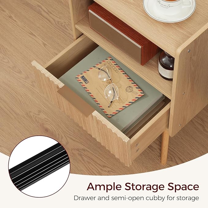 Fluted Nightstand, End Table, Small Modern Bedside Table - Image 6