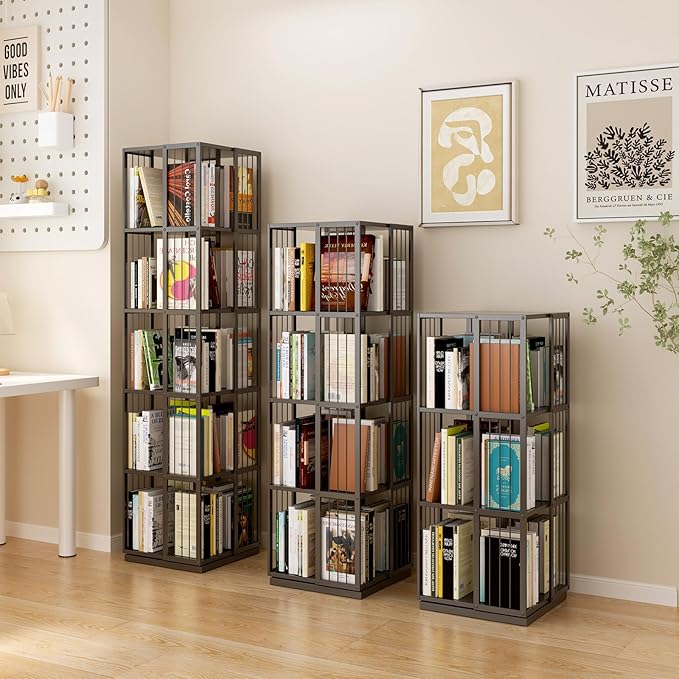 Square Rotating Bookshelf Tower - Image 6