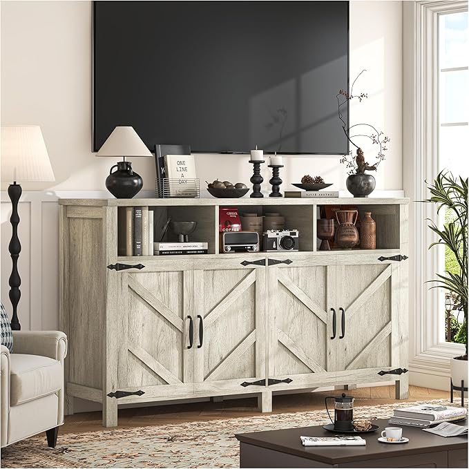 Buffet Cabinet with Storage Farmhouse with 4 Doors, Dining Room - Image 4