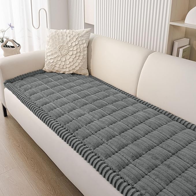 Smiry Couch Cover for Dogs Washable, Non Slip Fuzzy Pet Couch Covers for 3 by Smiry