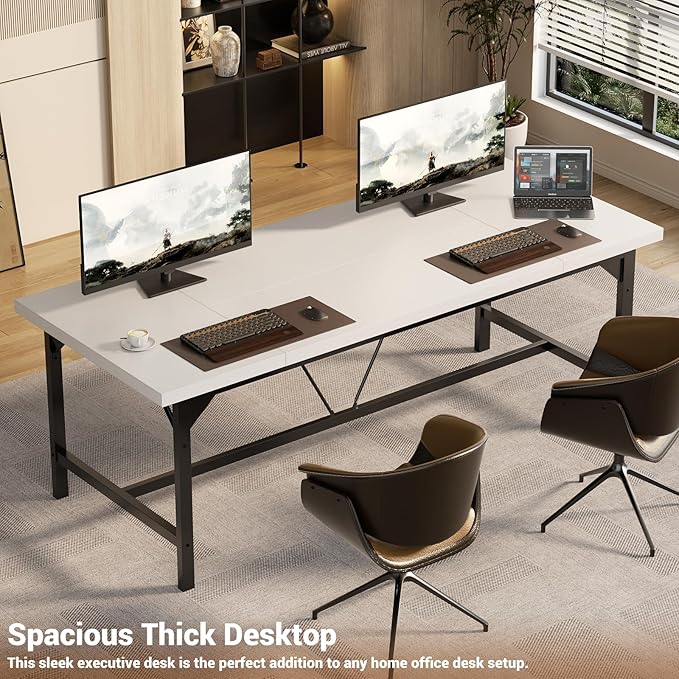Unikito 63 Inch Computer Desk, Sturdy Large Office Desk, Premium 2 Person Long - Image 4