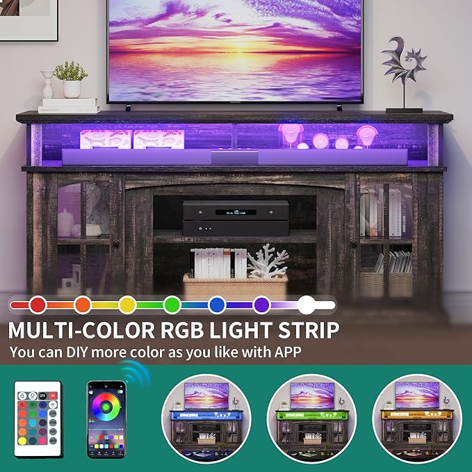YITAHOME LED Farmhouse TV Stand - Image 3