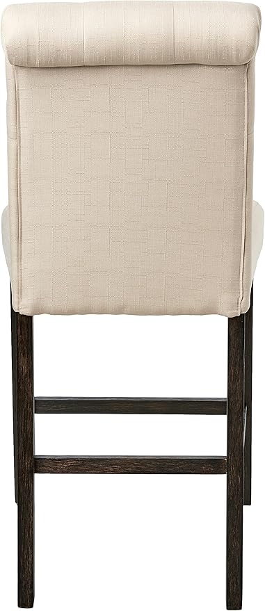 Roundhill Furniture Hendley Solid Wood Tufted Counter Height Stools - Image 4