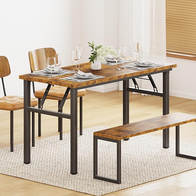 DlandHome Folding Table Computer Desk Workstation Table Conference Table Home - Image 5