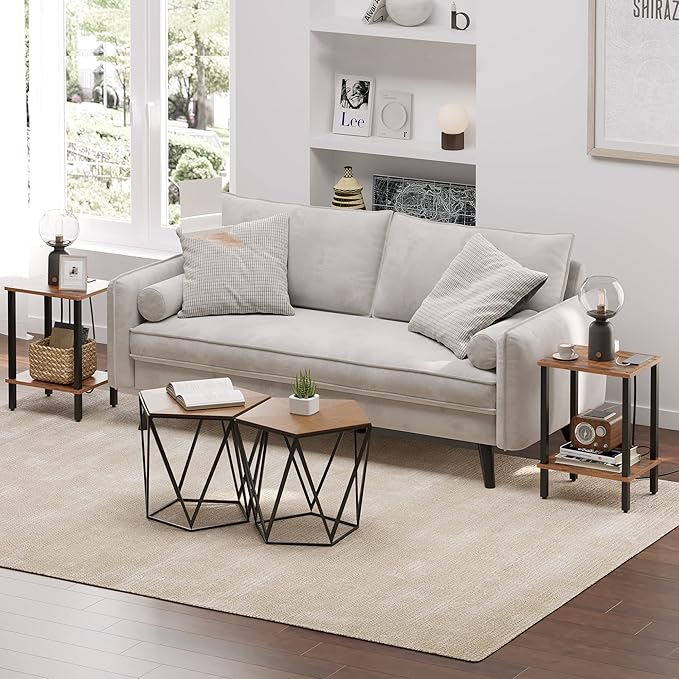 TUTOTAK End Table, Side Table, Nightstand, 2-Tier Storage Shelf, Sofa Table - Image 11