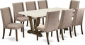 East West Furniture V727FL716-9 9 Piece Modern Dining Table Set Includes a by EastWestFurniture