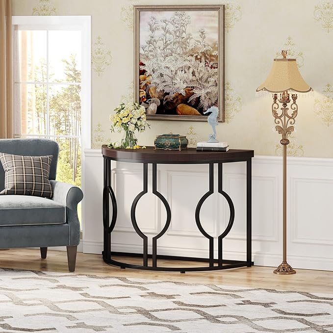 LITTLE TREE 43 Inch Half Moon Console Table - Image 5